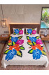 Hand Painted Rayon Bedsheet Set King Size Hand Painted Rayon Bedsheet Set King Size